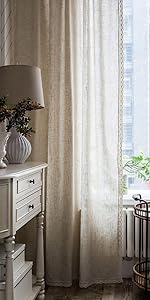 Macrame Trim Room Darkening Curtains