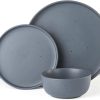 12 Piece Plates and Bowls Set, Speckled Dinnerware Sets for 4, Matte Dish Set, Microwave and Dishwasher Safe, tableware