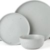 12 Piece Plates and Bowls Set, Speckled Dinnerware Sets for 4, Matte Dish Set, Microwave and Dishwasher Safe, tableware