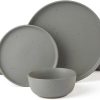 12 Piece Plates and Bowls Set, Speckled Dinnerware Sets for 4, Matte Dish Set, Microwave and Dishwasher Safe, tableware
