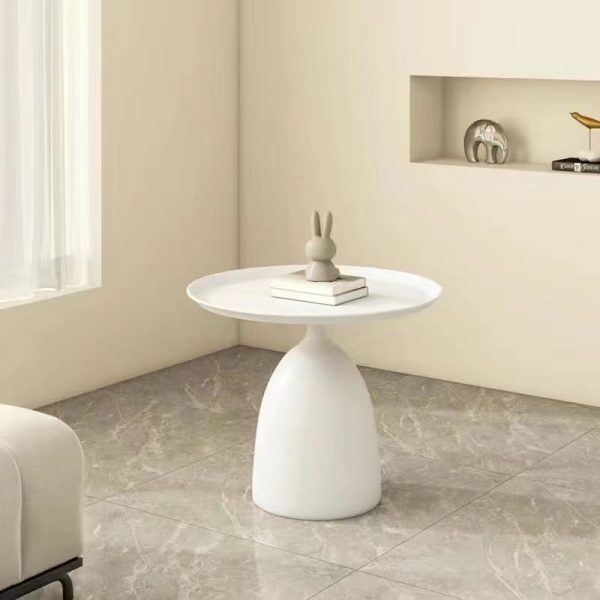 1pc Black Minimalist Side Table, Creative Wrought Iron Side Table For Living Room, Small Coffee Table, Floor Tray Corner Table, Bedside Table