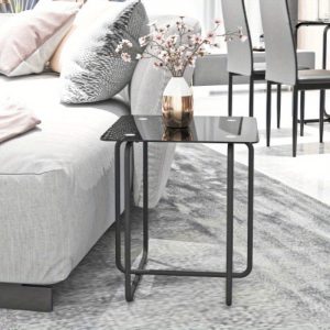 1710679888321-21cf0528f7ca4e628b6ceecad7ebaa61-goods 1pc Contemporary Glass Top Table For Coffee, Nightstand Or Accent In The Living Room Or Bedroom
