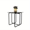 1pc Contemporary Glass Top Table For Coffee, Nightstand Or Accent In The Living Room Or Bedroom