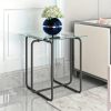 1pc Contemporary Glass Top Table For Coffee, Nightstand Or Accent In The Living Room Or Bedroom