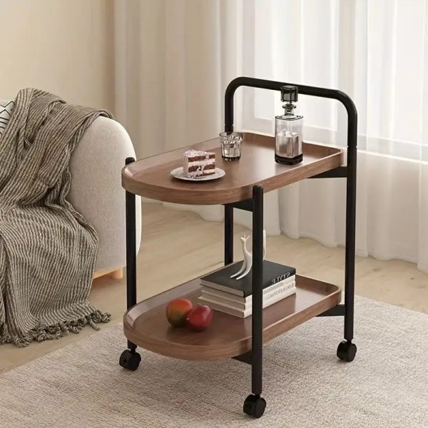 1pc Side Table, Movable Small Coffee Table, Living Room Sofa Side Table, Bedside Household Object, Small Table With Wheels