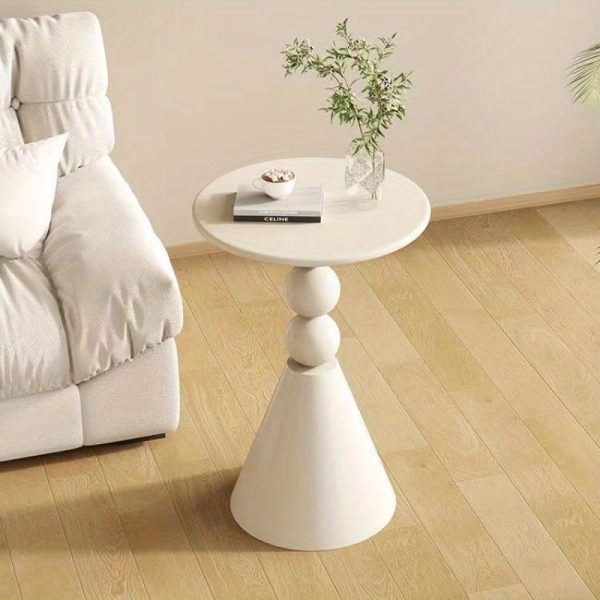 1713604648645-68ab6c808a4946e2a5567b7e7323e12b-goods Cream Metal Coffee Table - Round Uncharged Office and Home Balcony Casual Table