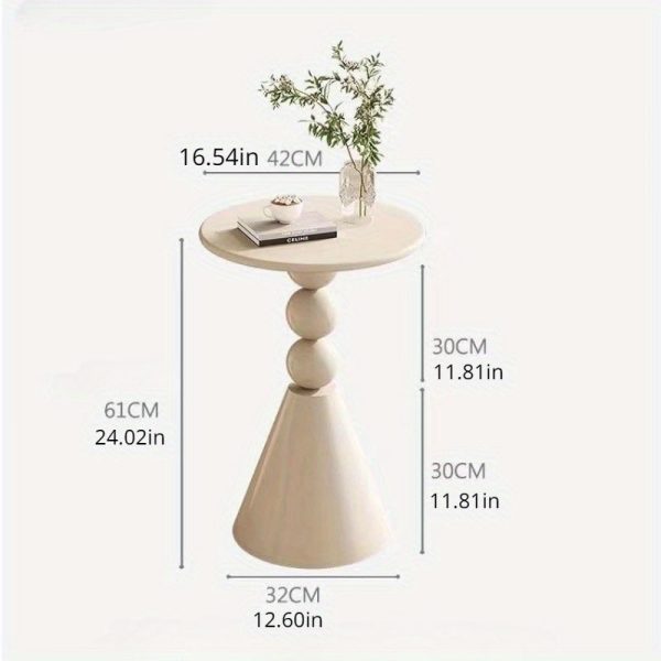 1713604652686-a5264200746e469fb5c3222d918e03c2-goods Cream Metal Coffee Table - Round Uncharged Office and Home Balcony Casual Table