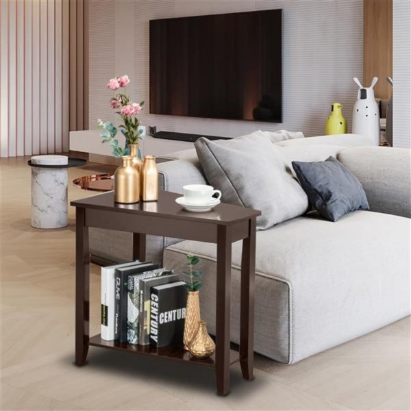 1715242816702-d8586258927d41079e0487c9383de4c8-goods Coffee color simple irregular multi-functional sofa side several space capacity