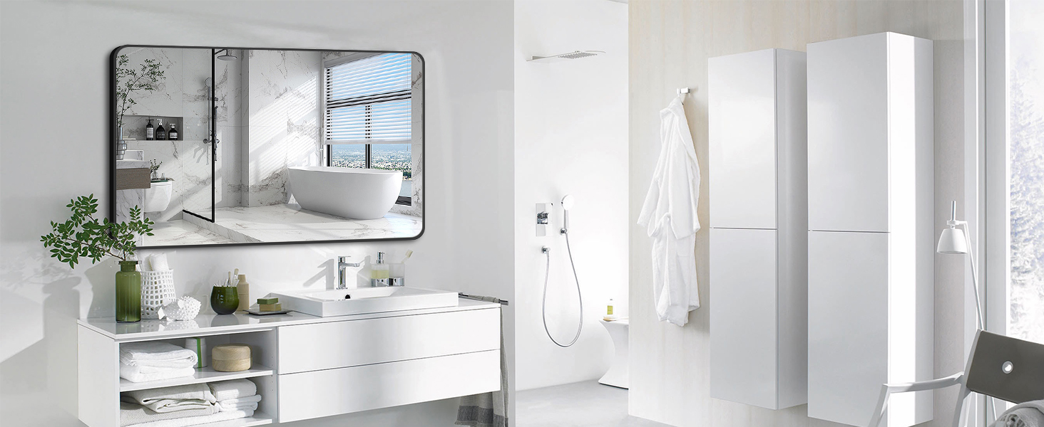 large bathroom mirror