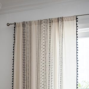 Geometric Semi-Blackout Window Curtains
