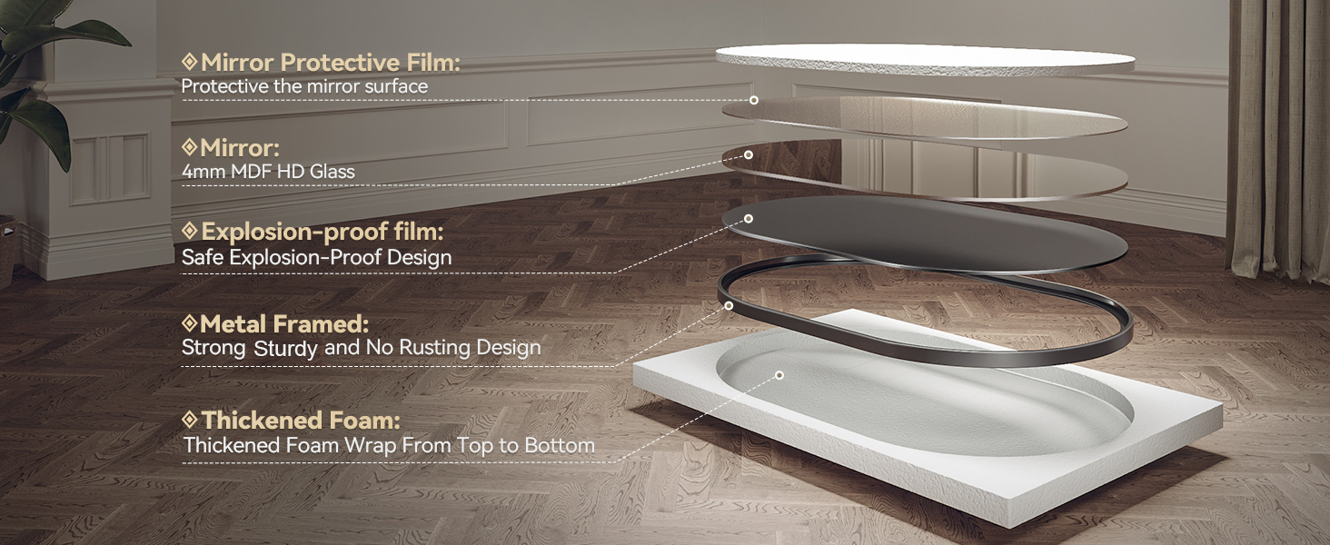 black oval mirror for living room