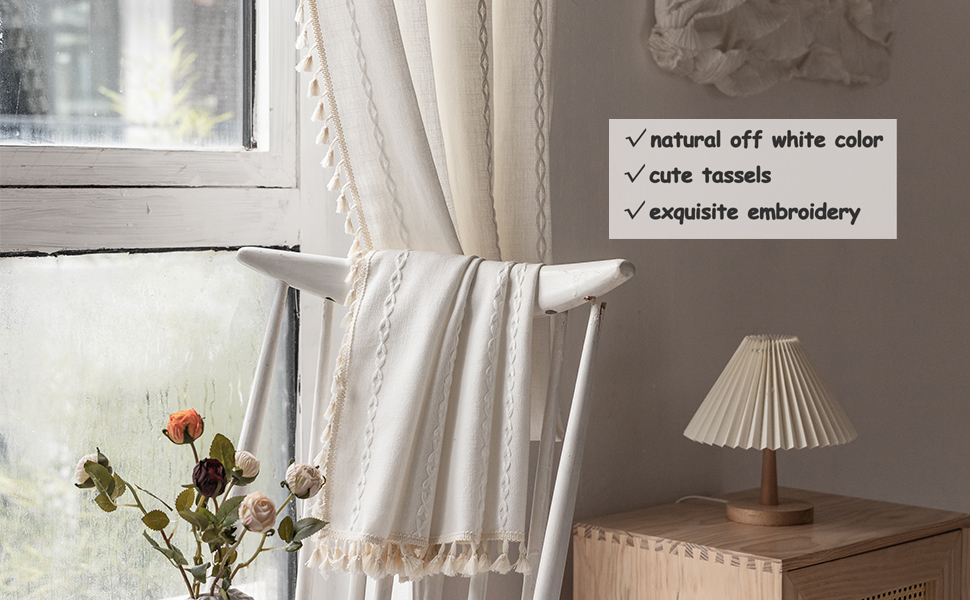 embroidery and cute tassels of curtains