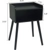 2023 New Mid Century Modern Side Table Bedroom with Storage, Small End Bedside Table with Solid Wood Legs for Living Room