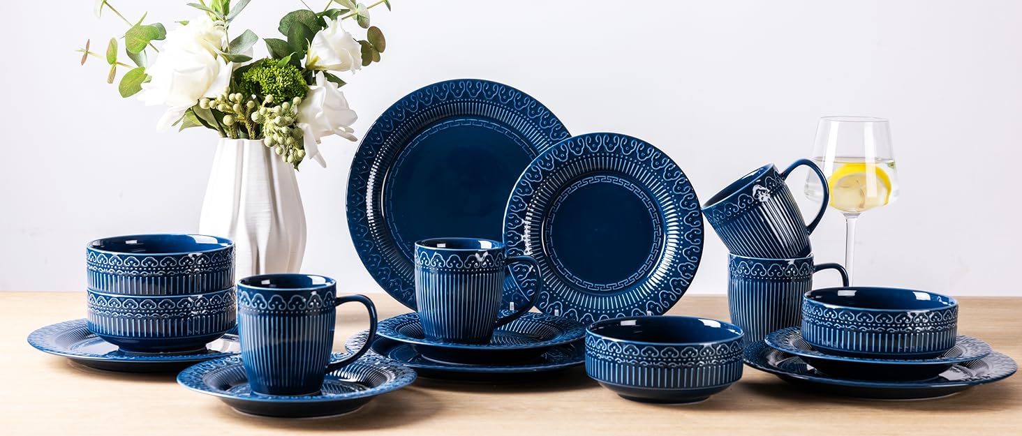 blue dinnerware sets