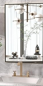 black bathroom mirror