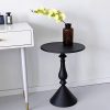 24bbffa8-3bbb-4f79-8f38-099d85af29c1 European Style Metal Pedestal Side Table - Space Saving, Non-Slip, Anti-Scratch Cream Round Table for Sofa, Bedroom Nightstand, Occasional Elegance Table - 16.54x22.83inch - No Assembly Required