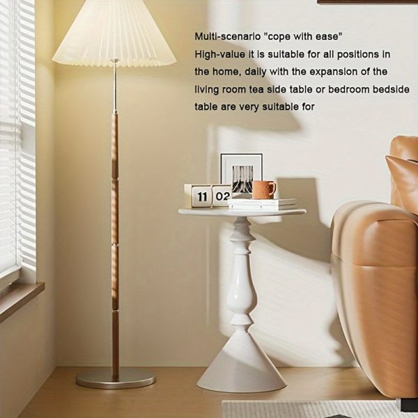 2de4209c-5760-4e91-b269-ee3ee4978351-1 European Style Metal Pedestal Side Table - Space Saving, Non-Slip, Anti-Scratch Cream Round Table for Sofa, Bedroom Nightstand, Occasional Elegance Table - 16.54x22.83inch - No Assembly Required