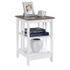 3-Tier-Mission-Collection-End-Table-in-Driftwood-White-Finish-MDF-Construction-Modern-Square-Design-15_e4ad8ac7-892f-4608-964e-5a04b8ebb7fd 3-Tier End Table in Driftwood/White Finish MDF Construction Modern Square Design 15.75" x 15.75" x 23.75"