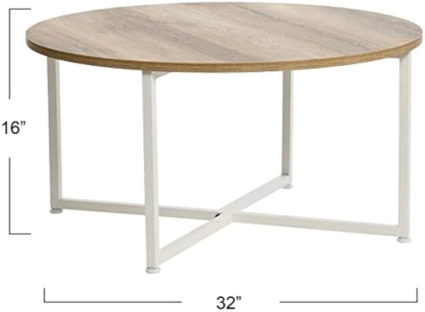 31SRKk7h-4L._AC_UY879 Household Essentials Coffee Table, Coastal Oak, Distressed White