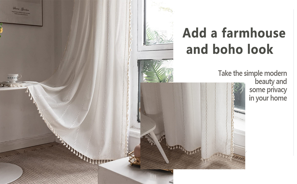 curtais add a farmhouse boho look