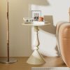 35c4e261-5545-4f14-97d3-90848ac13330-1 European Style Metal Pedestal Side Table - Space Saving, Non-Slip, Anti-Scratch Cream Round Table for Sofa, Bedroom Nightstand, Occasional Elegance Table - 16.54x22.83inch - No Assembly Required