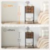 End Table with 2 Fabric Drawers and Storage Shelf, Industrial Nightstand, 23.6 Inch Tall Side Table, Bedside Table for Living Room Bedroom, Rustic Brown and Black BF106BZ01