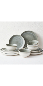 stoneware dinnerware sets green