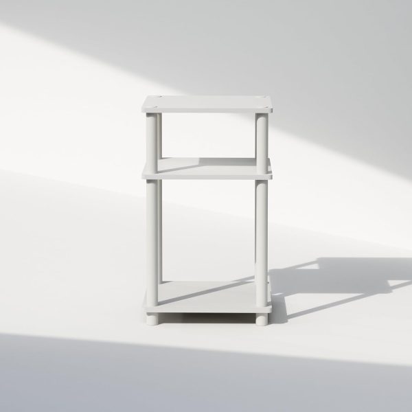 End Table, 1-Pack, 13.4 x 11.5 in, White/White