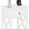 5129JliKKSL._AC_SL1500 White bedside table, small bedside table with drawers and shelves, farmhouse bedside table bedroom, coffee table, bedside table, white side table with rustic handles, suitable for small spaces, dormitories, children's room, living room