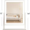 51AeI8_W_pL._AC_SL1500 Lighted led Makeup Mirror Hollywood Mirror Vanity Makeup Mirror with Lights Smart Touch Control 3-Gear Dimable Light 360°Rotation (12in. White)