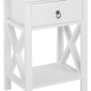 51YftzJdKyL._AC_SL1500 White bedside table, small bedside table with drawers and shelves, farmhouse bedside table bedroom, coffee table, bedside table, white side table with rustic handles, suitable for small spaces, dormitories, children's room, living room