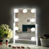 51Z2FH00NaL._AC_SL1000 Hollywood Vanity Mirror with 9 Dimmable Bulbs Lights, Three Color Lighting Modes, and 5X Magnification, Smart Touch Control, 360°Rotation (White,Gift Box)