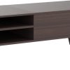 Wood Lift Top Coffee Table with Hidden Compartment, Storage Shelf and Metal Frame, Modern Center Table for Home Living Room Office (Deep Brown)
