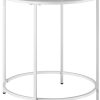 51uElNJWz2L._AC_SL1500 Round Side Table, Glass End Table with Metal Frame, Laurel Green Coffee Table with Modern Style, for Living Room, Balcony, Bedroom, Laurel Green