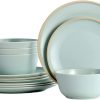 Melamine Dinnerware Sets, Plates and Bowls Sets 12 Pcs, Melamine Plates, Dish Set for 4, Unbreakable Dinnerware Set for Party, BPA Free, Suitable Indoors and Outdoors (Mint Green)