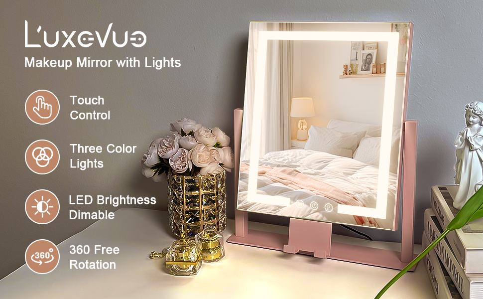 Makeup mirror with lights