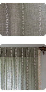 green boho curtain