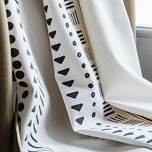 Geometric Semi-Blackout Window Curtains