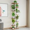 61-2rwv0R8L._AC_SL1000 Plant Stand, Multiple Flower Pot Holder Shelf, Wood and Metal Tall Plant Display Rack Storage Organizer for Indoor, Outdoor, Garden, Patio, Balcony(8 Tier 9 Potted)
