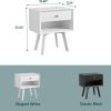61-IWQ1K4DL._AC_SL1500 White Night Stand, Mid Century Modern Wood Nightstand with One Drawer, Bedside Table with Open Storage Shelf and Solid Wood Legs, Bed Side Table for Bedroom, End Tables for Living Room