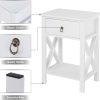 61-xUPhC_gL._AC_SL1500 White bedside table, small bedside table with drawers and shelves, farmhouse bedside table bedroom, coffee table, bedside table, white side table with rustic handles, suitable for small spaces, dormitories, children's room, living room