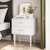 611XUNx8pjL._AC_SL1137 White Night Stand, Mid Century Modern Wood Nightstand with One Drawer, Bedside Table with Open Storage Shelf and Solid Wood Legs, Bed Side Table for Bedroom, End Tables for Living Room