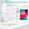 612qO2fTWyL._AC_SL1500 Lighted Vanity Makeup Mirror with Lights Hollywood Cosmetic Mirror with 9 Dimmable LED Bulbs for Dressing Room Tabletop, 3 Color Lighting, Detachable 10X Magnification Mirror, White
