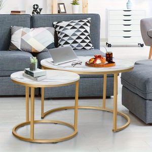2pcs/set Modern Style Coffee Table Combination, Living Room Decorative Coffee Table Combination, Modern Simple Bedroom Apartment Bedside Table