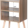 Nightstand, Mid-Century Modern Bedside Tables with Storage Shelf, Minimalist and Practical End Side Table, Fashion Bedroom Furniture, Walnut.