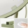 619R1fNhDsL._AC_SL1500 Round Side Table, Glass End Table with Metal Frame, Laurel Green Coffee Table with Modern Style, for Living Room, Balcony, Bedroom, Laurel Green
