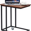 619h9zk14pL._AC_SL1200 Tangkula Industrial Mobile End Table, Movable Side Table for Coffee Tablet, Rustic C Table with Rolling Casters, Portable Side Table for Couch Bed, Sofa, Living Room Bedroom