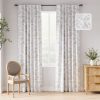 100% Blackout Floral Curtains 96 Inches Long, Printed Flower Sage Green Blackout Curtains for Bedroom Rod Pocket Back Tab Full Blackout Curtains Thermal Insulated Window Drapes, 2 Panels
