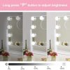 Makeup Vanity Mirror with Lights, 10X Magnification Hollywood Lighted Mirror with 9 Dimmer Led Bulbs, Plug in Light-up Beauty Mirror, Touch Screen Lighted Table Set Mirror, 360°Rotation(White)