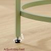 61HxsqdwhRL._AC_SL1500 Round Side Table, Glass End Table with Metal Frame, Laurel Green Coffee Table with Modern Style, for Living Room, Balcony, Bedroom, Laurel Green